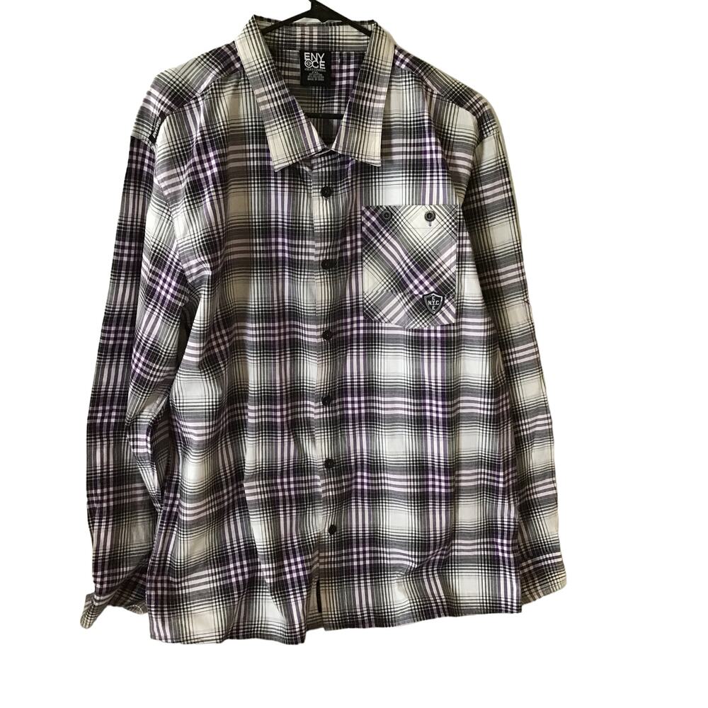 ENY OCE Sean Combs Long Sleeve Plaid Shirt Size 2XL New Without Tags